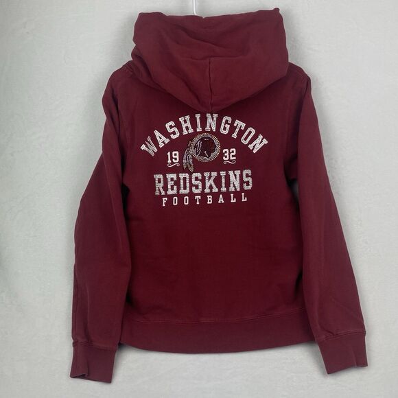 NFL Washington Redskins Zip Up Sweater Womens Large Red Hooded Sweatshirt - Picture 1 of 8